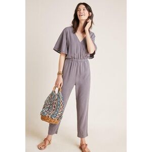 Anthropologie Cloth & Stone Gulpiyuri Jumpsuit Zinc
Grey Tencel Lyocell Boho